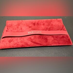 Marciano Vibrant Velvet Red Maroon Designer Glasses Case W/ Interior Nose Piece